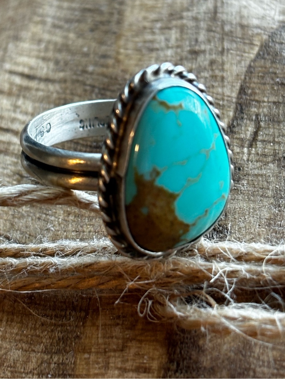 Gorgeous Turquoise Adjustable Ring- Native Made